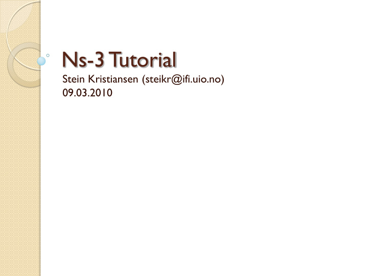 ns 3 tutorial