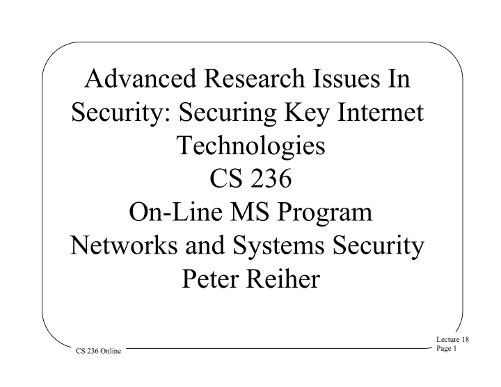 advanced research issues in security securing key