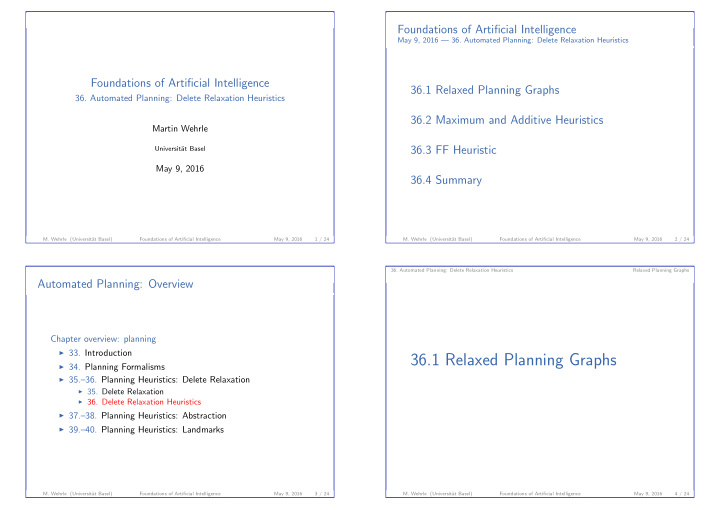 36 1 relaxed planning graphs