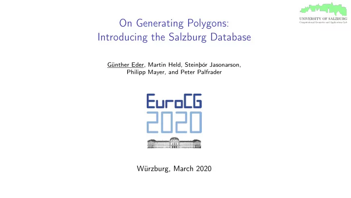 on generating polygons