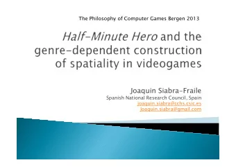 Joaquin Siabra-Fraile  Spanish National Research Council, Spain  joaquin.siabra@cchs.csic.es