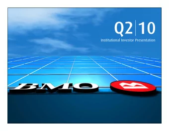 Q2 10  Institutional Investor Presentation  Forward Looking Statements  Caution Regarding