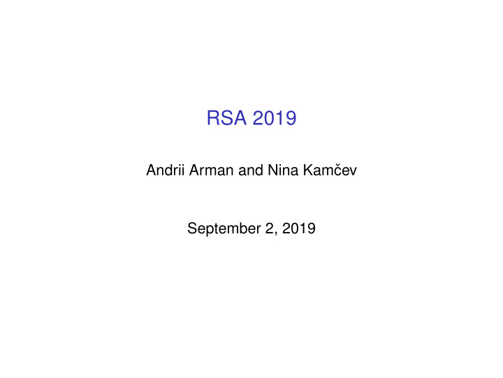 rsa 2019