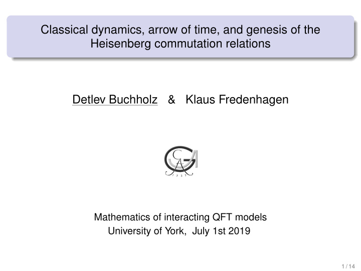 classical dynamics arrow of time and genesis of the