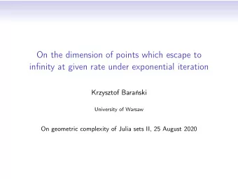 On the dimension of points which escape to  infinity at given rate under exponential iteration