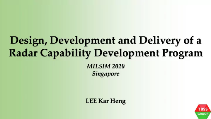 radar capability development program
