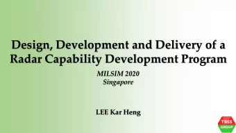Radar Capability Development Program  MILSIM 2020  Singapore  LEE Kar Heng  Acknowledgement  Ac