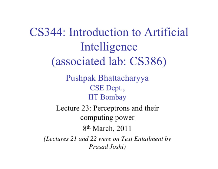 cs344 introduction to artificial cs344 introduction to