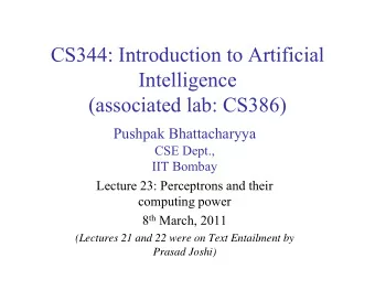 CS344: Introduction to Artificial  CS344: Introduction to Artificial  Intelligence  g  (associated