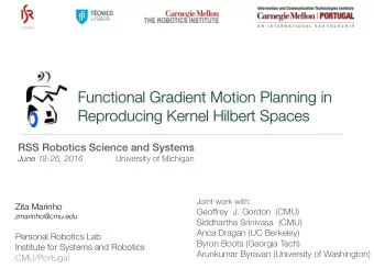Functional Gradient Motion Planning in  Reproducing Kernel Hilbert Spaces RSS Robotics Science and