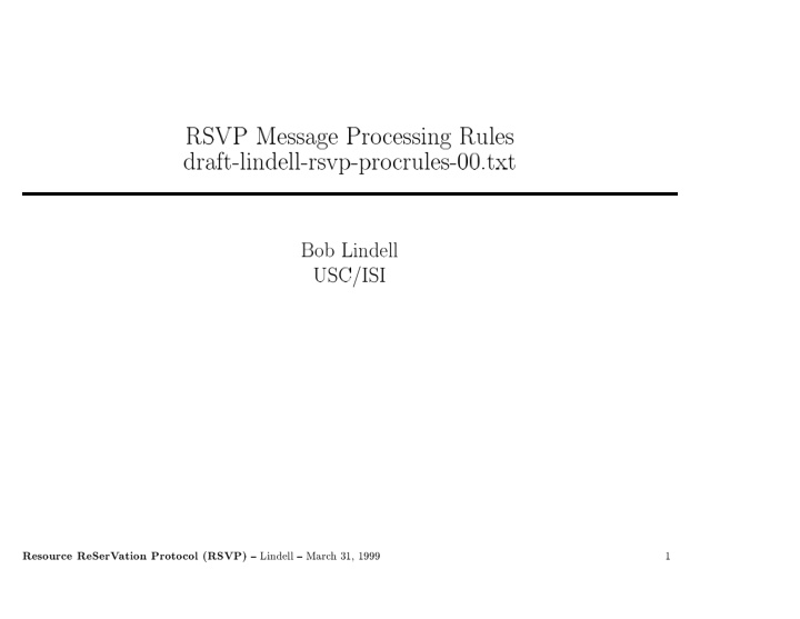 rsvp message pro cessing rules draft lindell rsvp pro