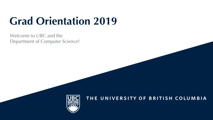 grad orientation 2019