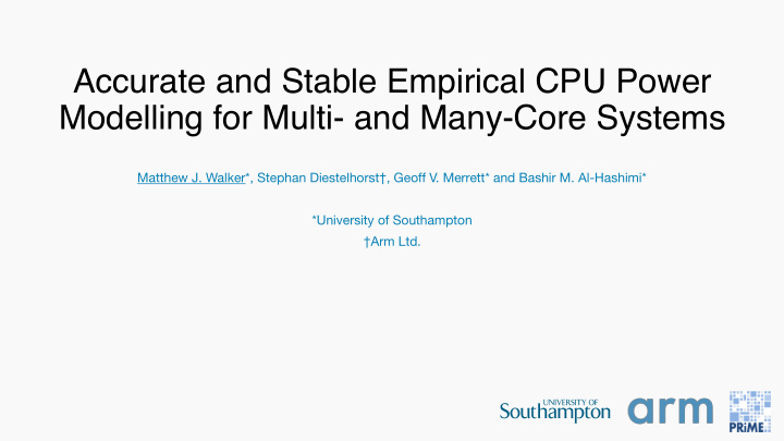 accurate and stable empirical cpu power modelling for