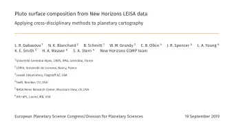 Pluto surface composition from New Horizons LEISA data  New Horizons COMP team  European Planetary