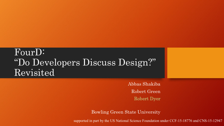 fourd do developers discuss design revisited