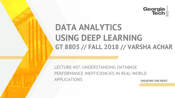 data analytics using deep learning
