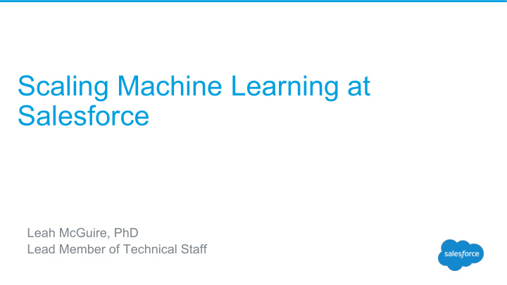 scaling machine learning at salesforce