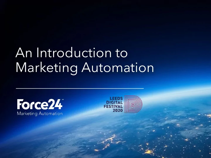 an introduction to marketing automation agenda