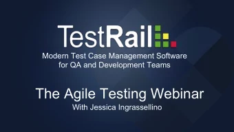 The Agile Testing Webinar  With Jessica Ingrassellino  Welcome  Planning on a 30 minute Webinar