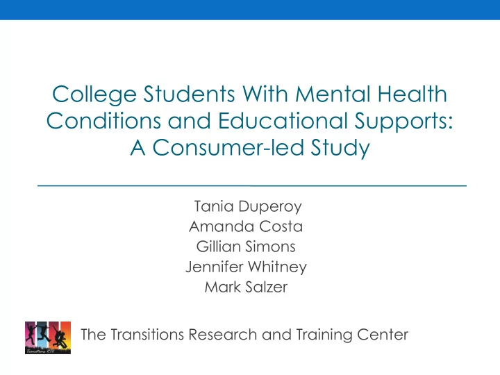 conditions and educational supports