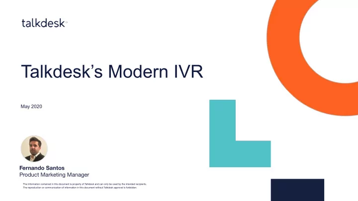 talkdesk s modern ivr