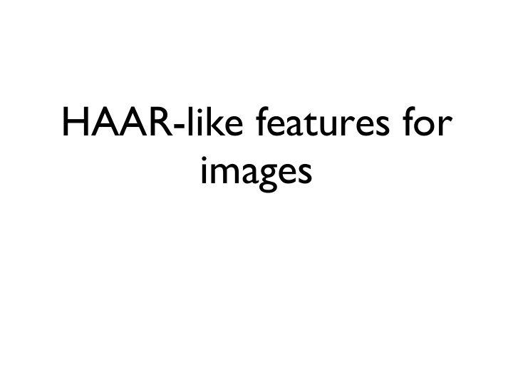 haar like features for images