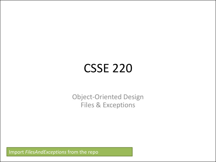 csse 220