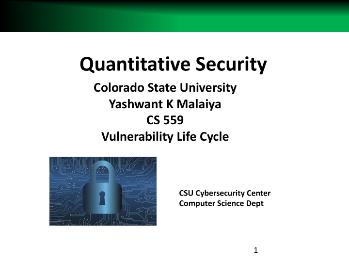 quantitative security