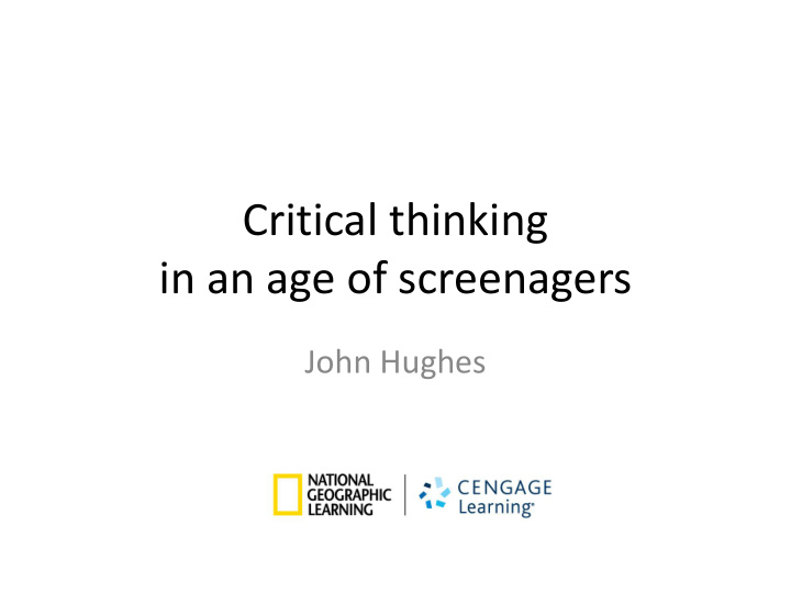 in an age of screenagers