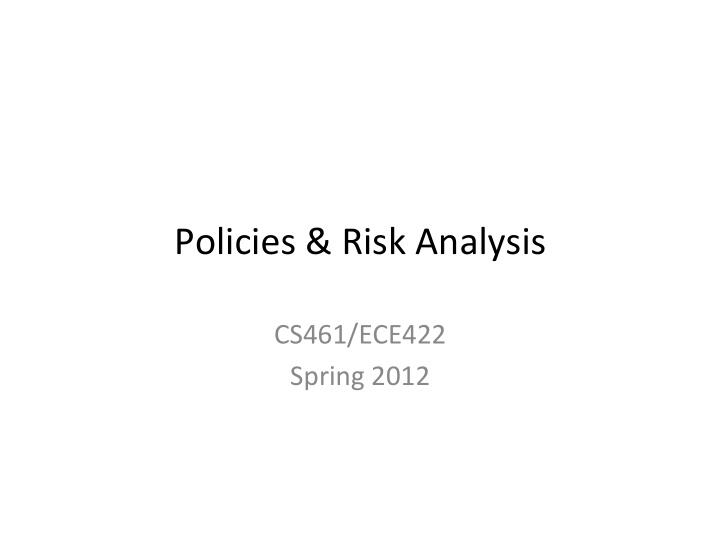 policies risk analysis