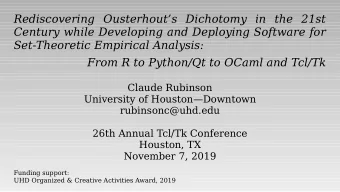 Rediscovering Ousterhouts Dichotomy in the 21st  Century while Developing and Deploying Software