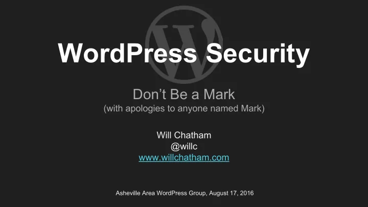 wordpress security