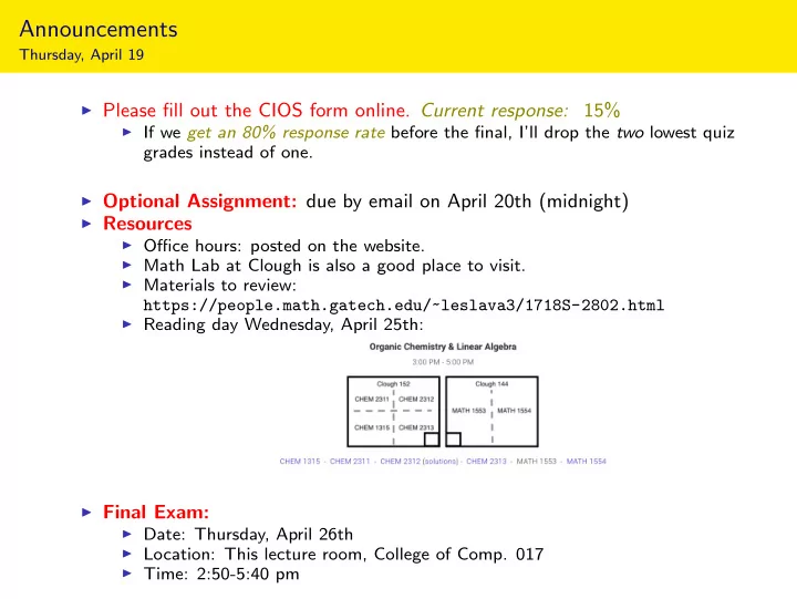 announcements