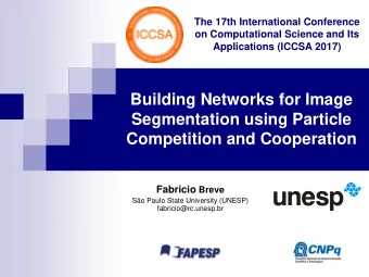 Building Networks for Image  Segmentation using Particle  Competition and Cooperation Fabricio