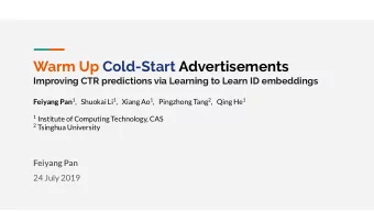 Warm Up Cold-Start Advertisements  Improving CTR predictions via Learning to Learn ID embeddings