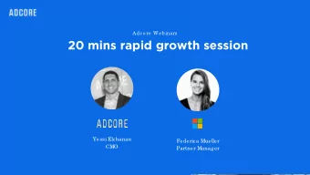 20 mins rapid growth session  Yossi Elchanan  Federica Mueller  CMO  Partner Manager    A