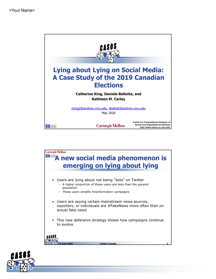 lying about lying on social media a case study of the