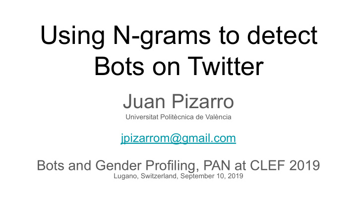 using n grams to detect bots on twitter