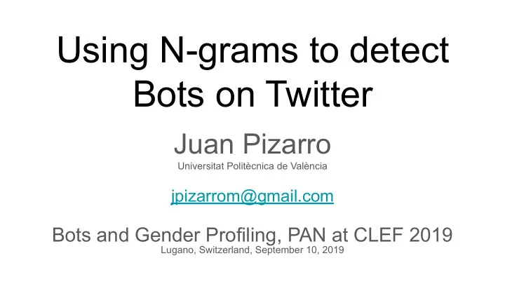 using n grams to detect bots on twitter