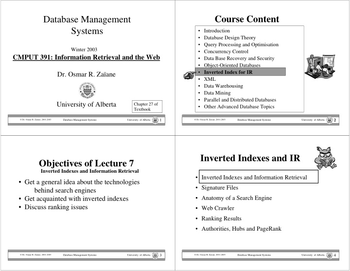 database management course content systems