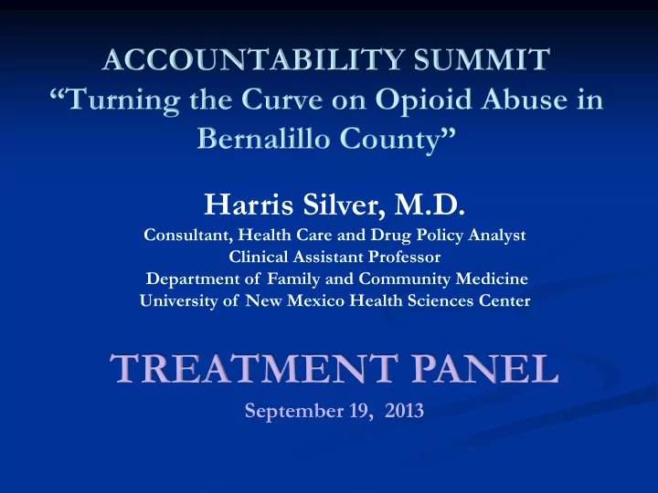 treatment panel