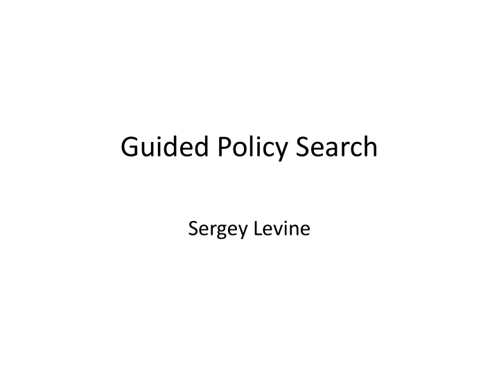 guided policy search
