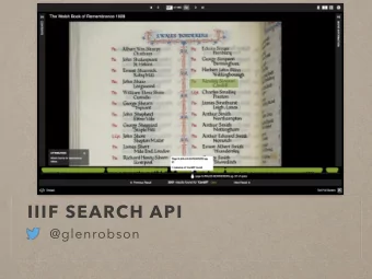 IIIF SEARCH API  @glenrobson  USE CASES  Searching OCR generated text to find words or phrases