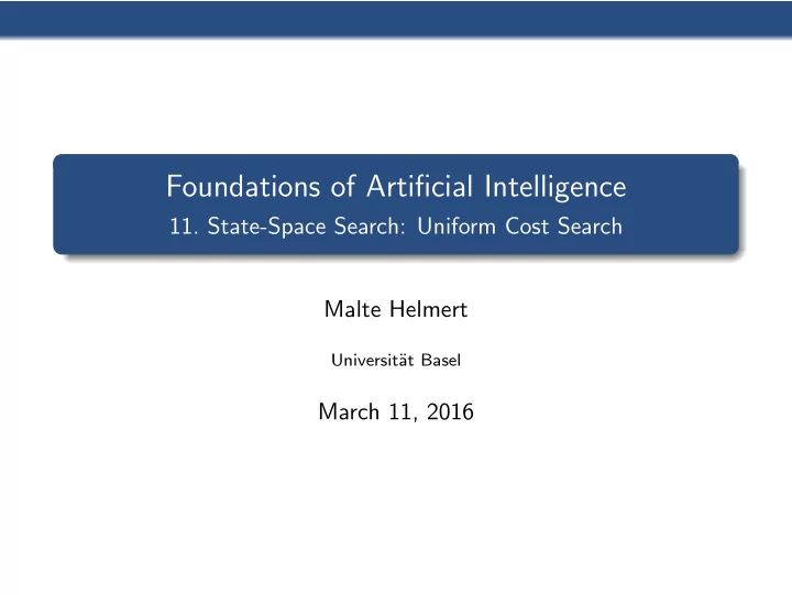 foundations of artificial intelligence