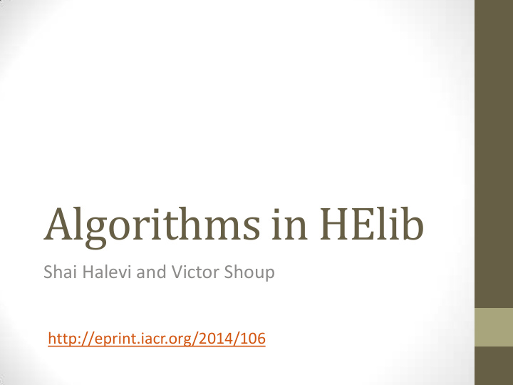 algorithms in helib