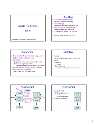 }  {   64 MB  Server  Server   64 bit unique handle  Many  Client  Many   Triple