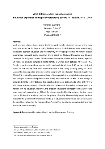 What difference does education make? Education expansion and rapid cohort fertility decline in