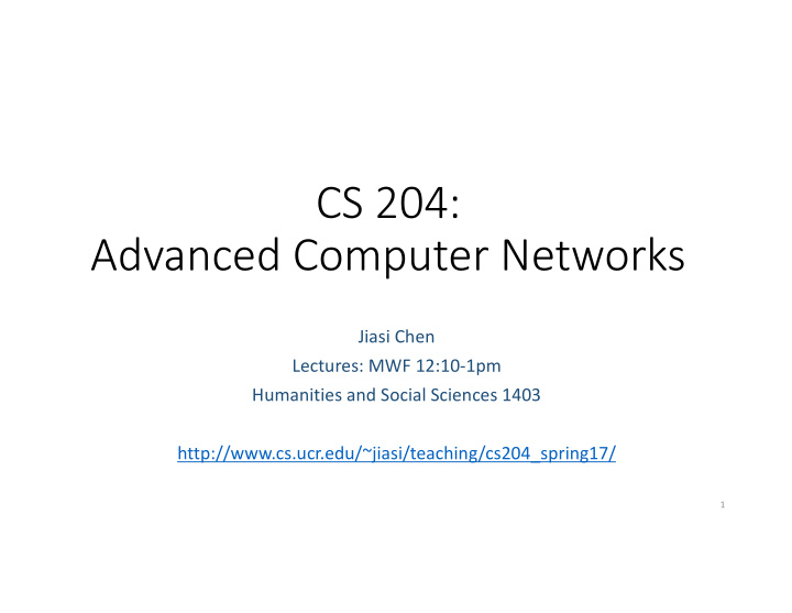 cs 204 advanced computer networks