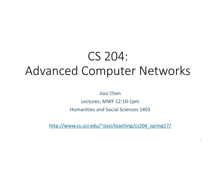 cs 204 advanced computer networks
