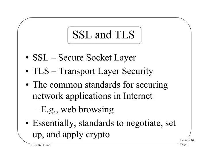 ssl and tls
